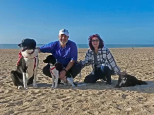 We with dogs on the beach